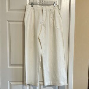 GAP Cream High-Rise Linen Blend Trousers